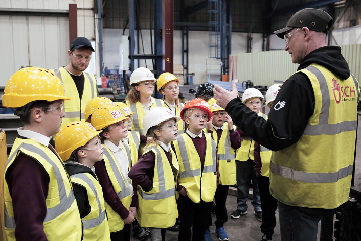 Children from Vane Road Primary School in Newton Aycliffe get an exclusive look of steel being fabricated which will construct their new school, set to open in autumn 2018 (pictures by Stuart Boulton).