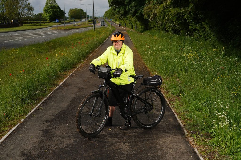 Paddy O’Connor, volunteer cycle leader for Durham County Council’s Cycle Durham programme, using the corridor.